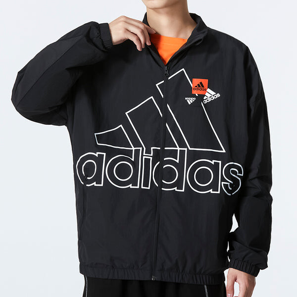 Куртка Men's adidas Mh Bp3 Wvjkt Large Logo Athleisure Casual Sports Woven Jacket Autumn Black, черный — фото 3