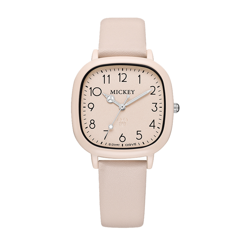 

Disney Часы Mickey Series Quartz Movement Leather Strap Watch Women's Watch White Dial, Apricot