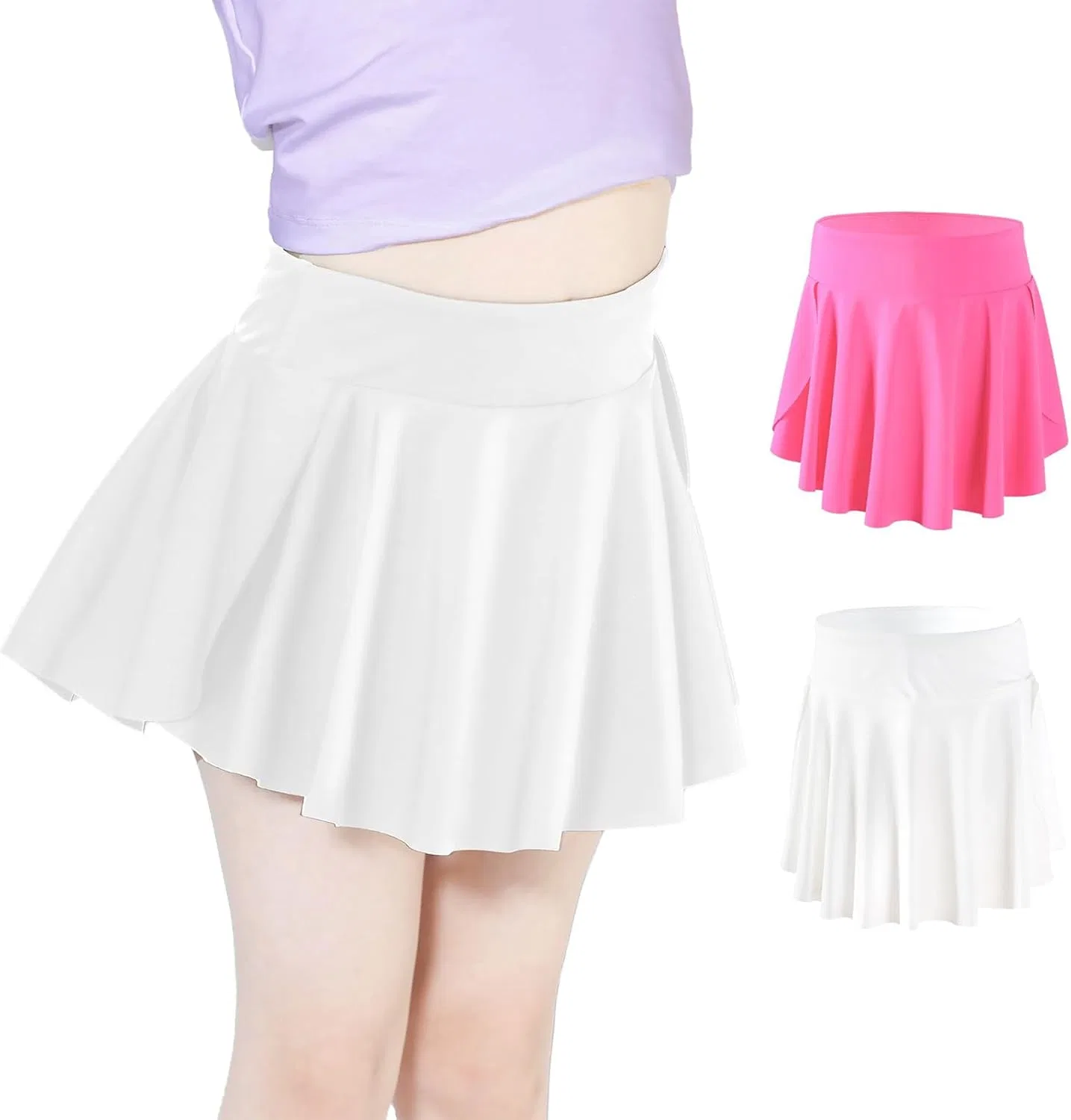 Спортивная юбка-шорты для девочек Hvididan, White+Rose Pink