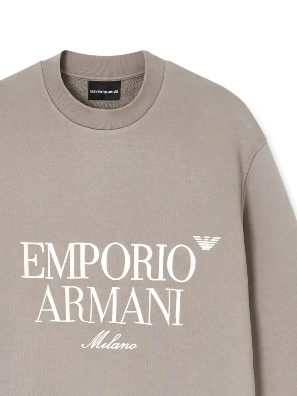 Свитшот с вышитым логотипом Emporio Armani, серый — фото 2