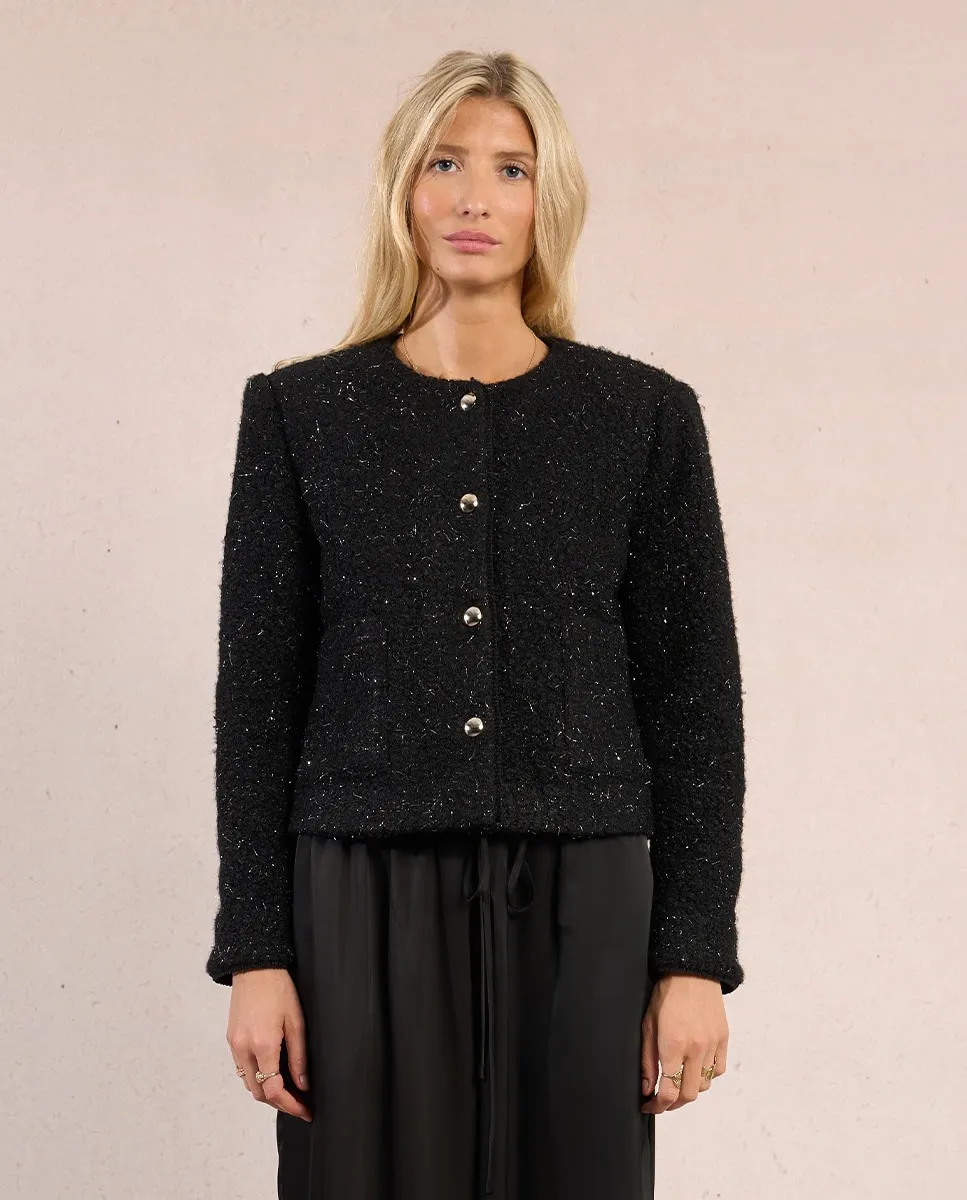 

Женская короткая куртка из твида Molly Bracken, черный
