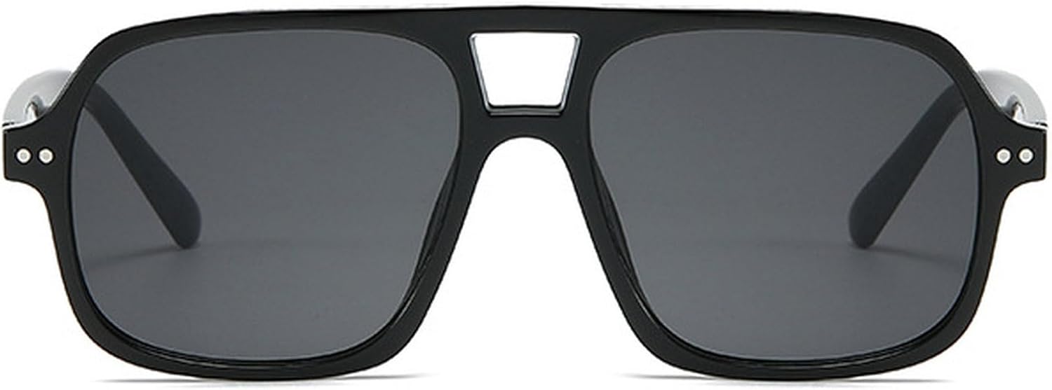 

Солнцезащитные очки в стиле ретро квадратной формы для женщин и мужчин, модель 2025, увеличенного размера, в стиле «пилот» 70-х, модные солнцезащитные очки в крупной оправе для женщин mincl, Black