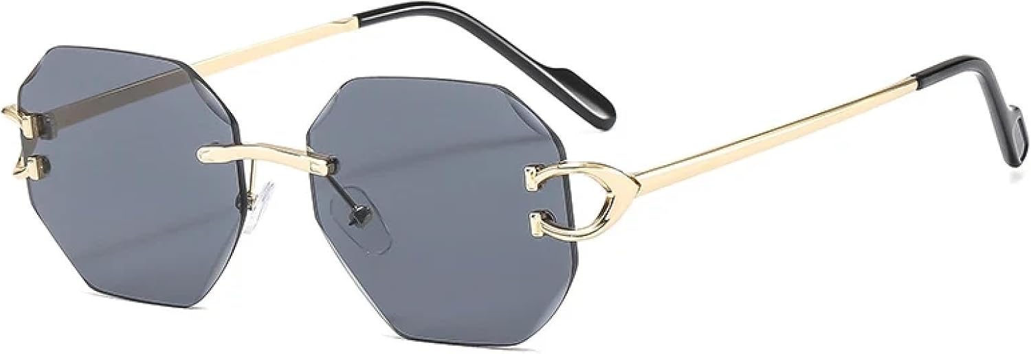 

Модные винтажные солнцезащитные очки в металлической оправе, многоугольные, для мужчин, женщин и унисекс, трендовые, для активного отдыха, вождения, с защитой от УФ-излучения UV400 TKKTLLT, Gold Gray