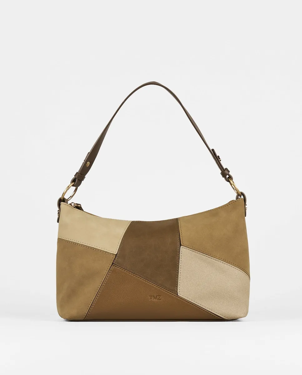 

Женская сумка через плечо из ткани с эффектом пэчворка PACOMARTINEZ, коричневый