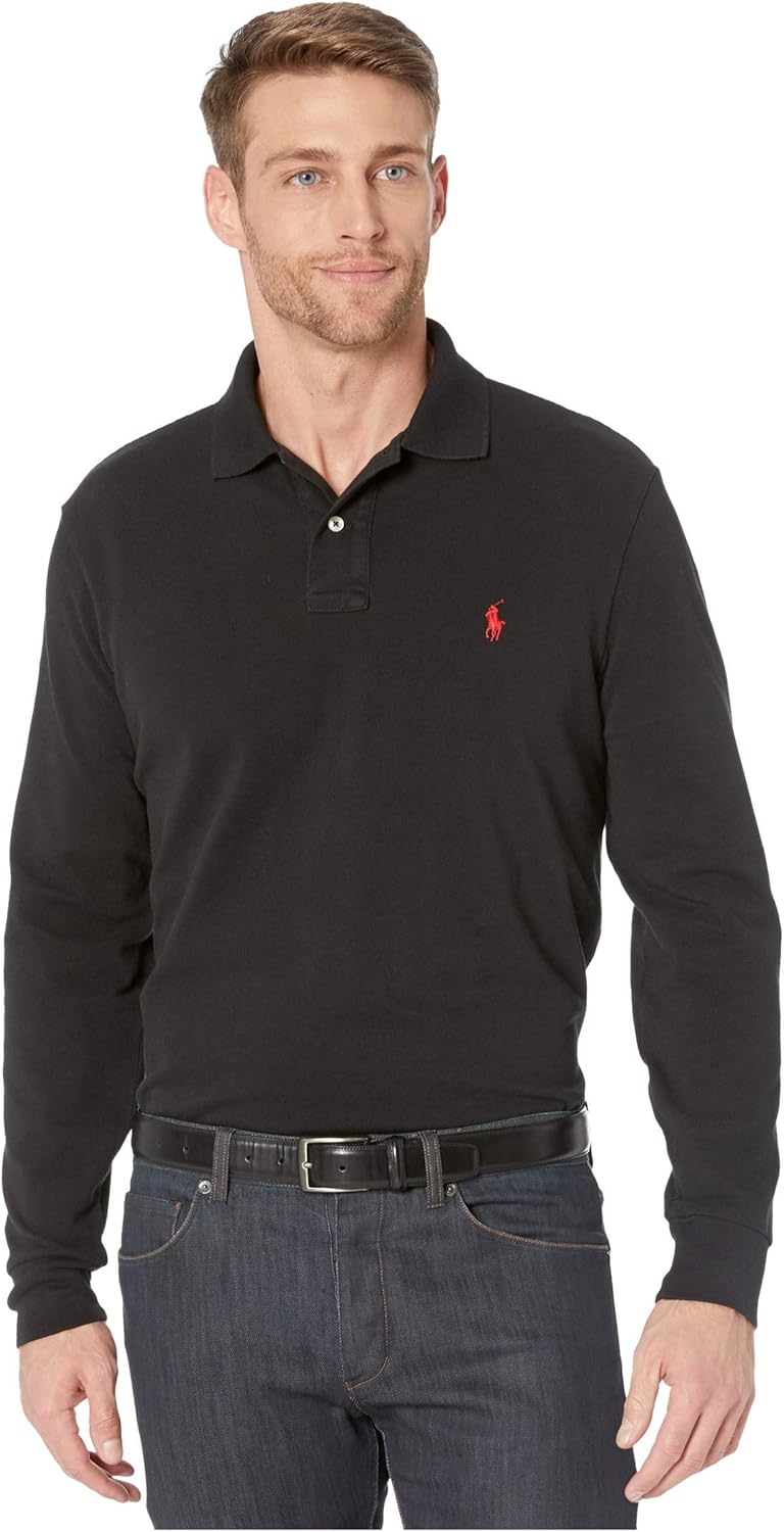 

Polo Ralph Lauren мужская базовая поло с длинным рукавом из сетки, Polo Black/C3870, Черный, Polo Ralph Lauren мужская базовая поло с длинным рукавом из сетки, Polo Black/C3870