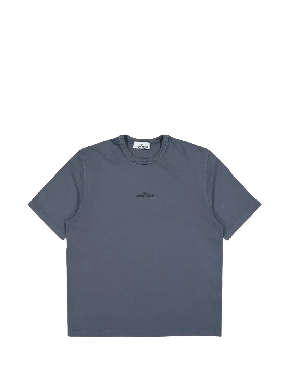 Футболка, окрашенная в готовом виде, с вышитым логотипом Stone Island, синий