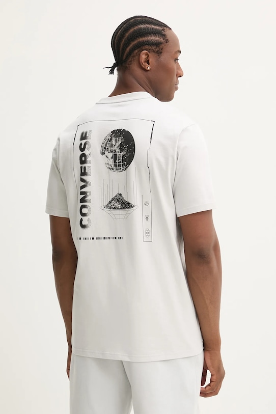 

Хлопковая футболка Converse, серый