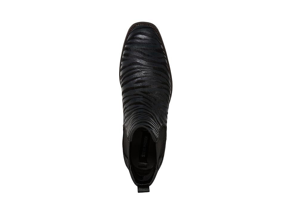 Женские ботинки челси Steve Madden Hawke кожаные с принтом, черный — фото 3