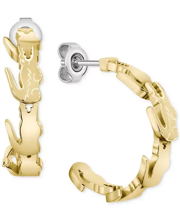 

Маленькие серьги-кольца с крокодиловой кожей, 0,80 дюйма Lacoste, gold
