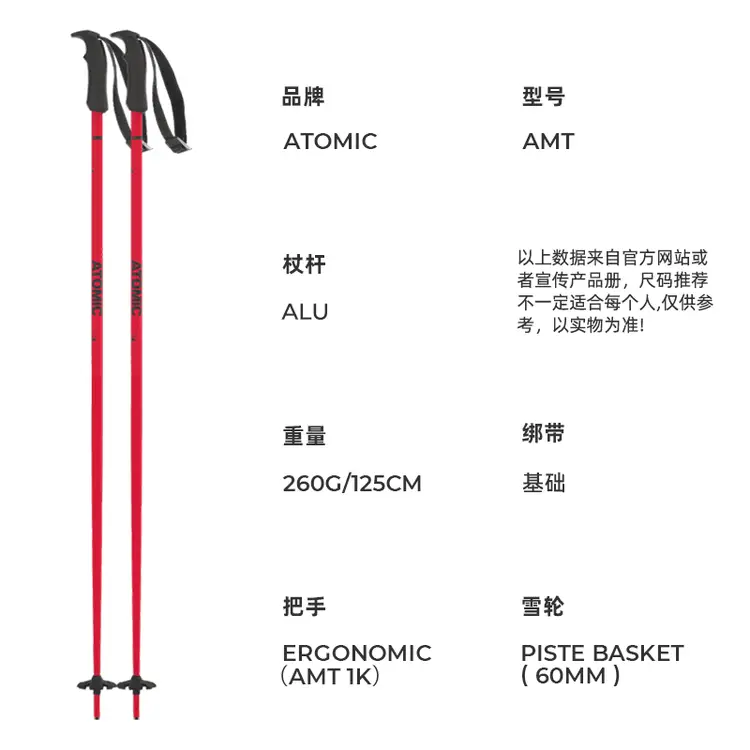 

Atomic Новая модель лыж 42, двойные лыжные палки для взрослых мужчин и женщин, лыжное снаряжение, 2425 AMT red, 125см