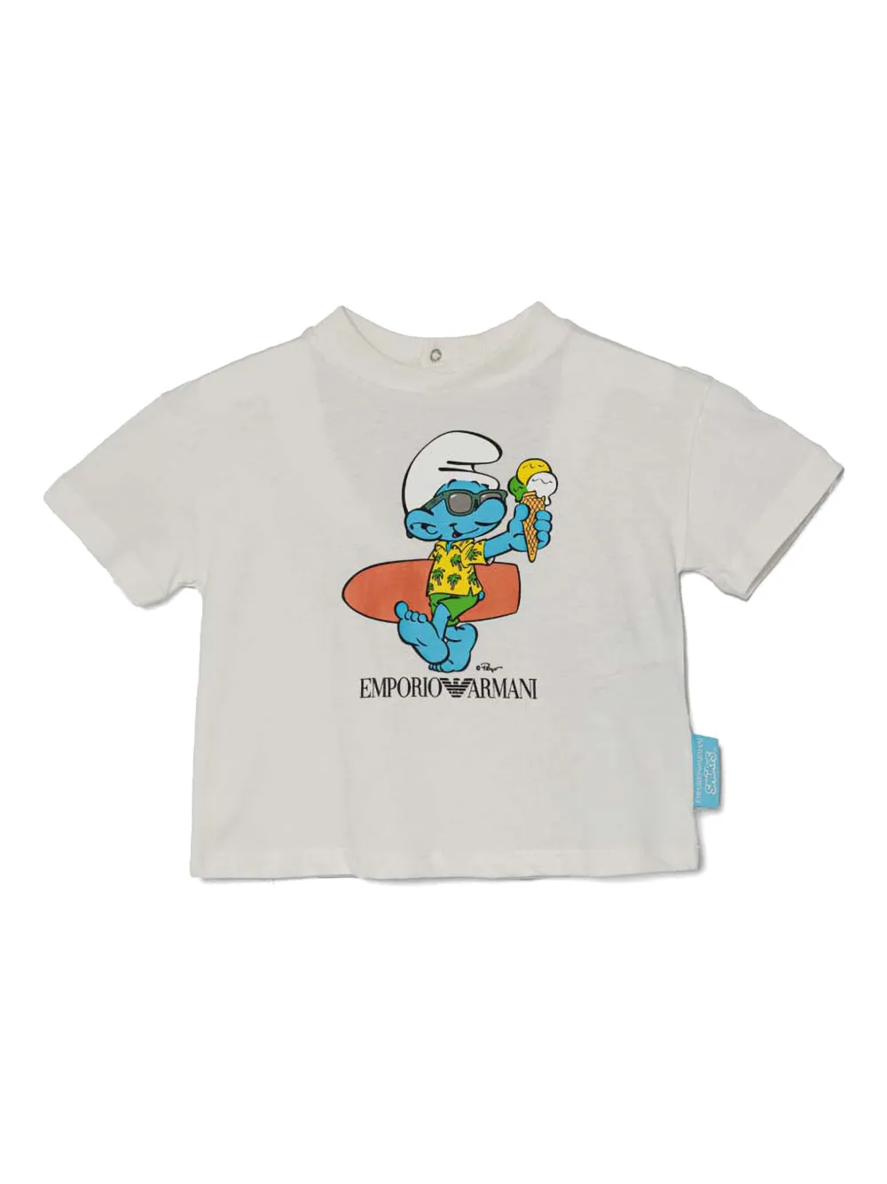 

Футболка из коллаборации со Smurfs EMPORIO ARMANI, белый