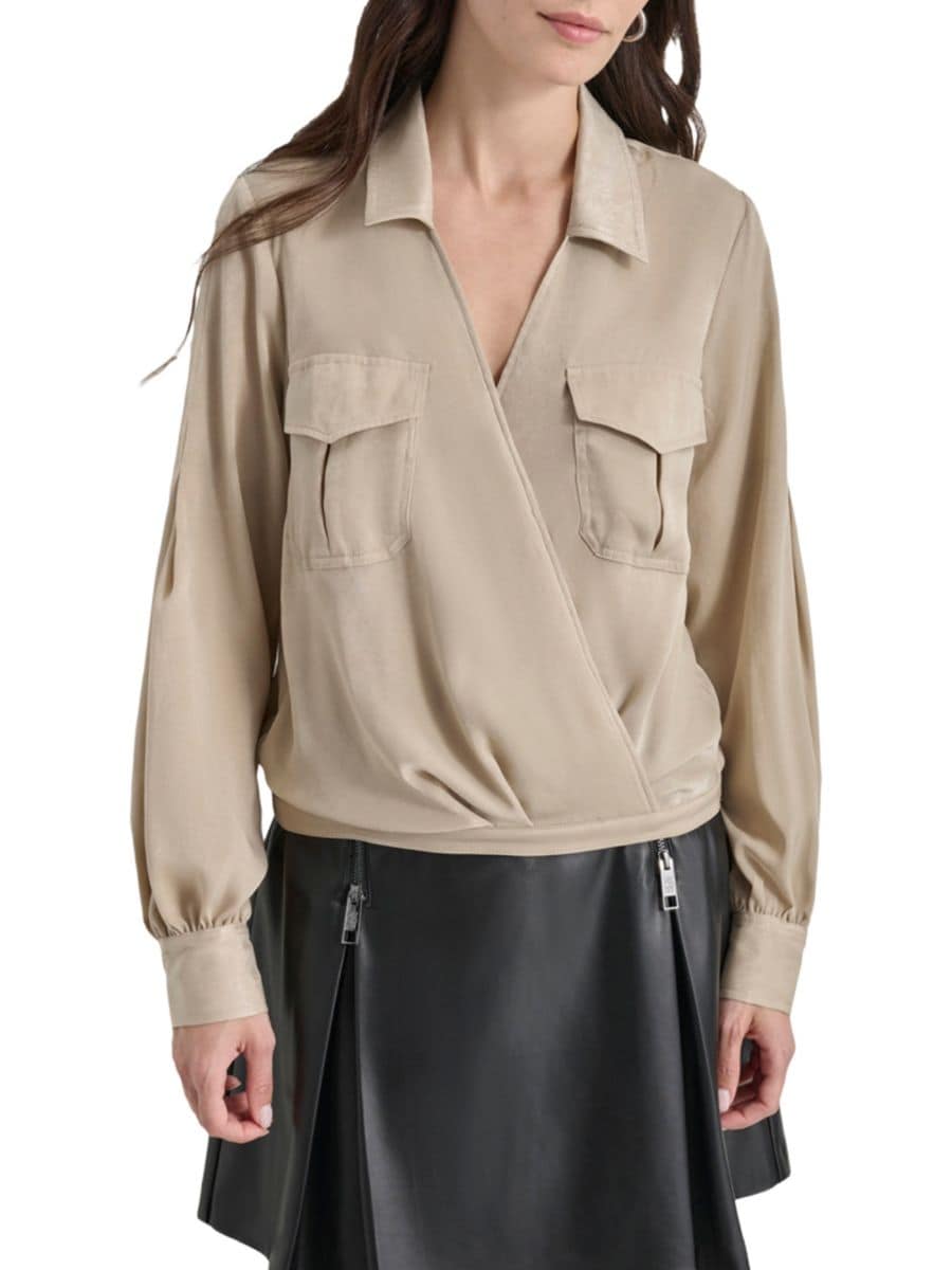 

Рубашка с длинными рукавами и карманами-карго DKNY, цвет Trench