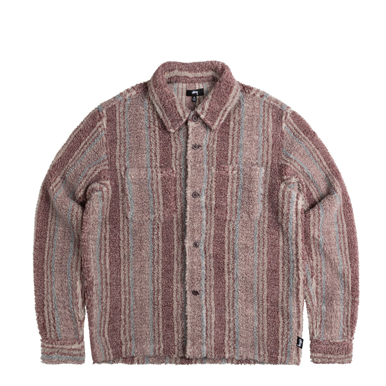 

Рубашка Stripe Sherpa Shirt Stussy, цвет berry