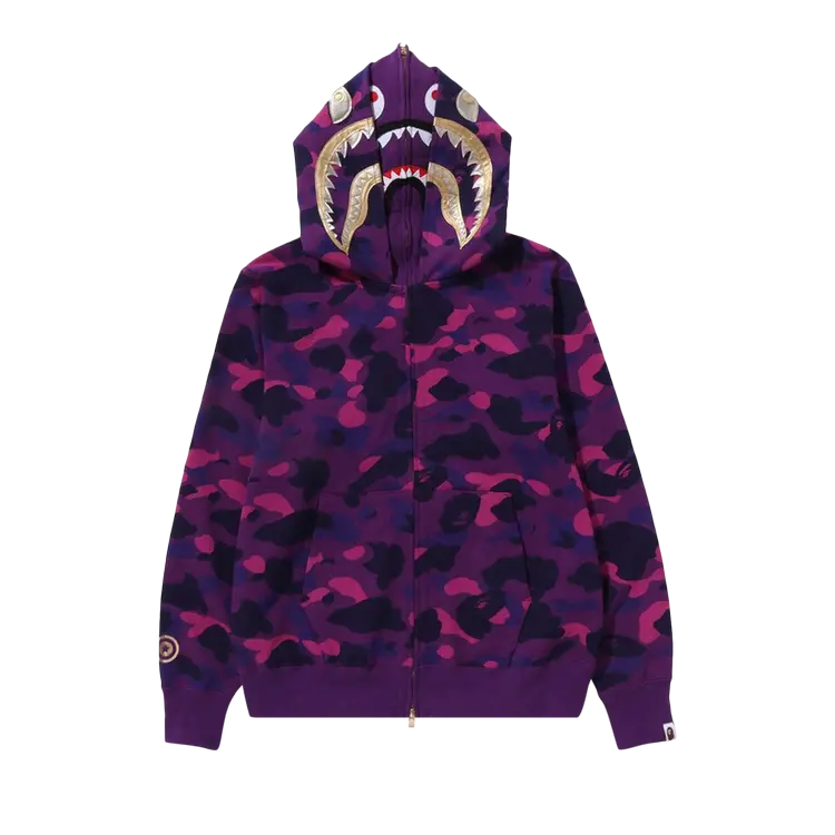 

Худи BAPE Color Camo Double Shark Full Zip 'Purple', фиолетовый