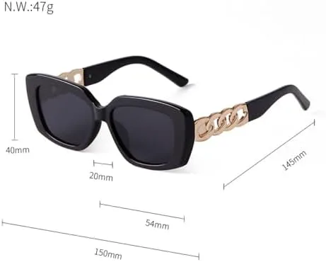 

Женские солнцезащитные очки в стиле ретро с леопардовым принтом, увеличенного размера, с цепочкой на дужках, элегантные белые, размер C3, один размер MTZJH, One Color