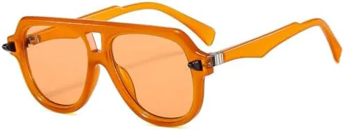 

Модные квадратные зеленые солнцезащитные очки для женщин и мужчин с двойной перемычкой, солнцезащитные очки с защитой от УФ-излучения UV400 MTZJH, Yellow Yellow