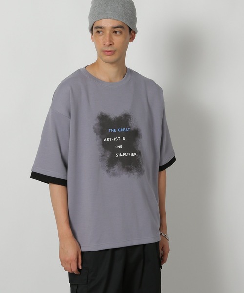 

Футболка с многослойным графическим принтом LAKOLE, фиолетовый