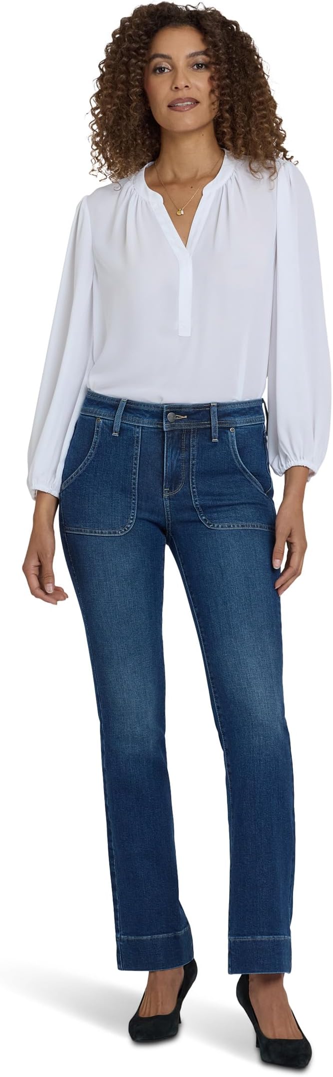 

Джинсы NYDJ Petite Barbara Bootcut Rounded Utility Pocket Jeans in Dark Loire, цвет Dark Loire