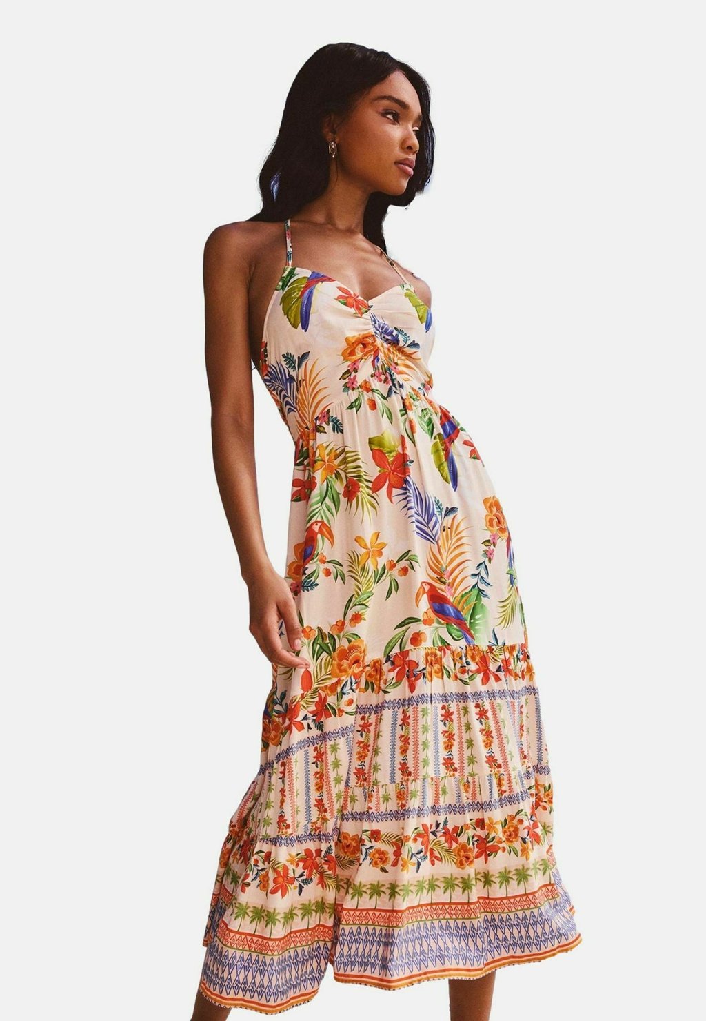 

Повседневное платье REGULAR FIT HALTER RUCHED MIDI Lipsy, мультиколор