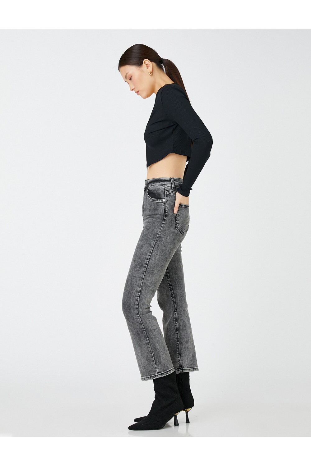 

Женские джинсовые брюки черные 3wal40199md Victoria Crop Jean Koton, черный