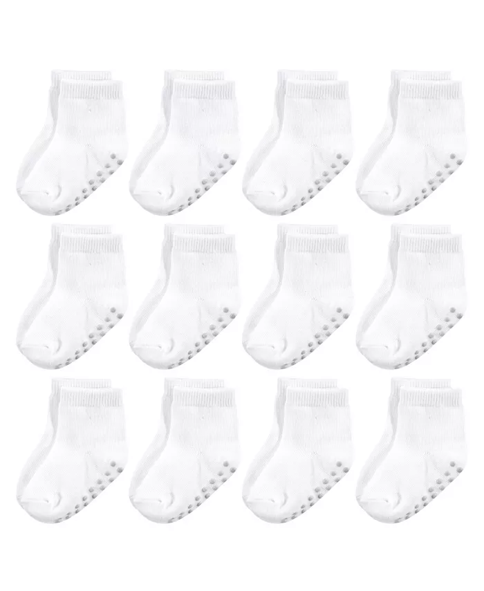 

Натуральные хлопковые носки унисекс для мальчиков с противоскользящей подошвой для предотвращения падений Touched By Nature, белый