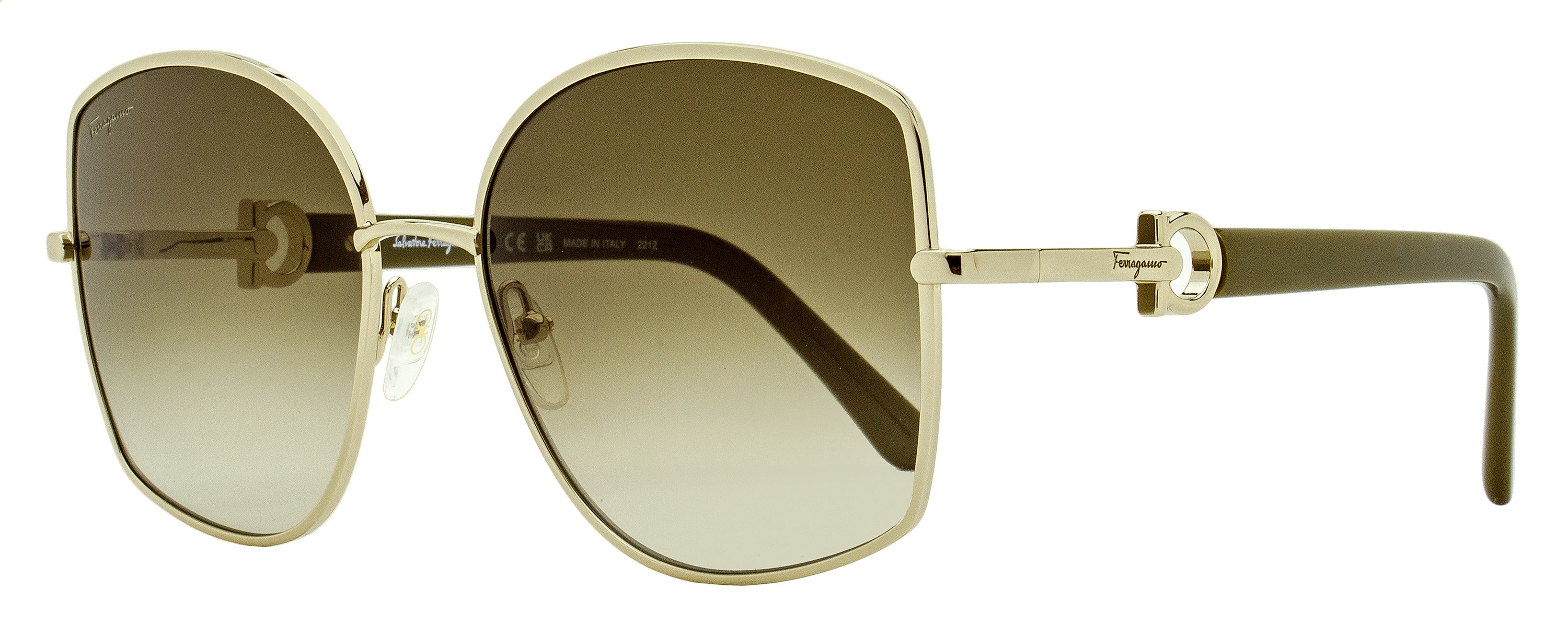 

Женские солнцезащитные очки Ferragamo Rounded Butterfly SF304S 750 Gold/Khaki 58 мм Salvatore Ferragamo, 750