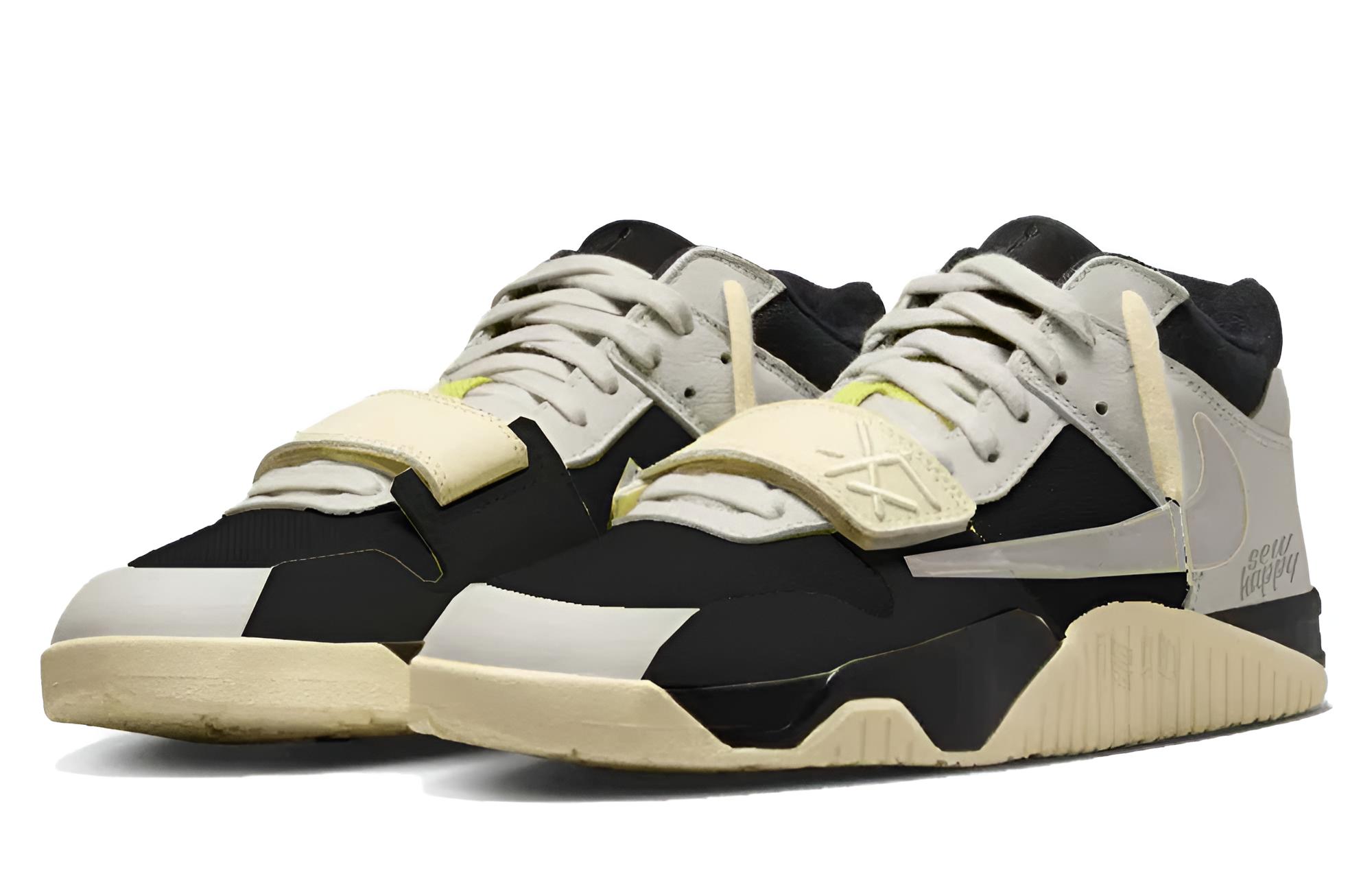 Jordan Travis Scott x Jumpman Jack устойчивые к истиранию кроссовки Mid top Vintage Basketball Shoes Unisex Gray — фото 4