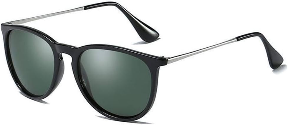 

Классические круглые поляризованные солнцезащитные очки для мужчин и женщин, модные, для вождения, винтажные, черные и розовые, для путешествий, с защитой от УФ-излучения UV400 HYYZZC, Black Dark Green