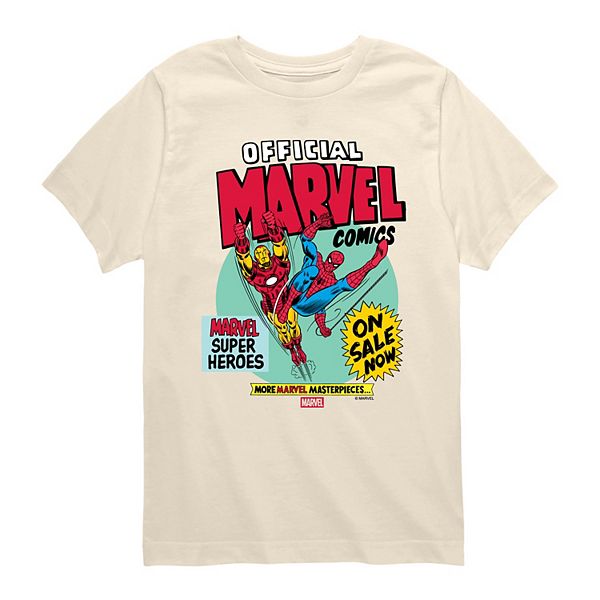 

Футболка с комиксами для мальчиков 8-20 лет Marvel, Cream