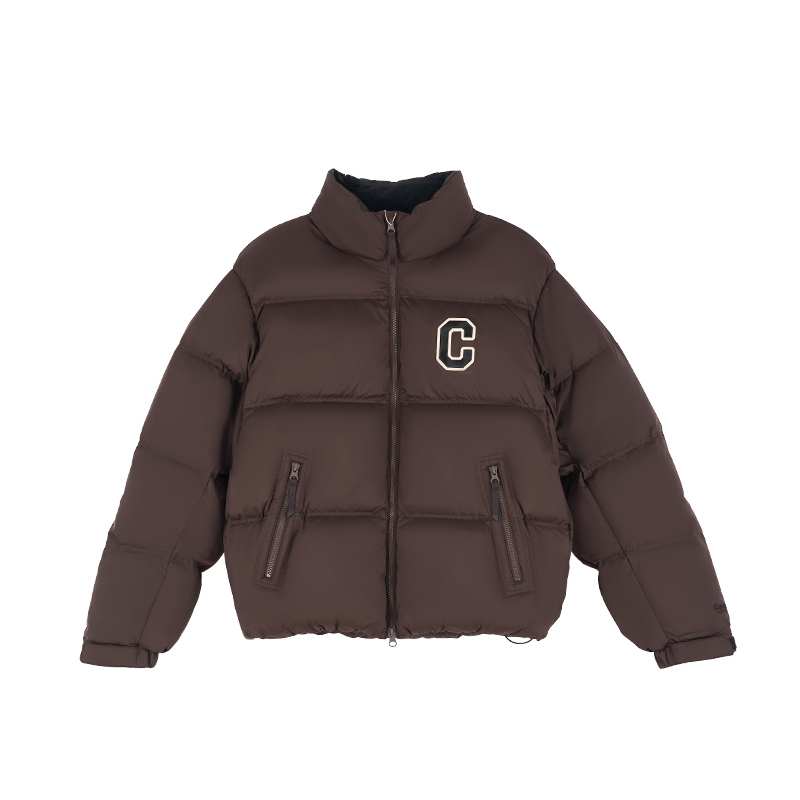

Стоячий воротник утолщенная пуховая куртка unisex с арочным принтом chocolate COVERNAT, Chocolate