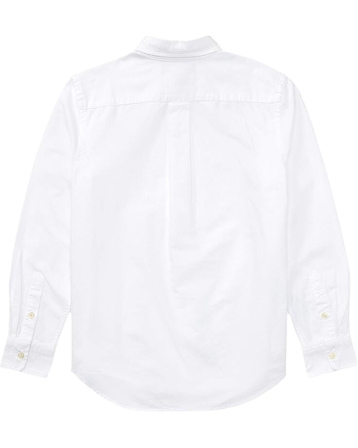 Рубашка Polo Ralph Lauren Kids Cotton Oxford Sport Shirt, белый — фото 2
