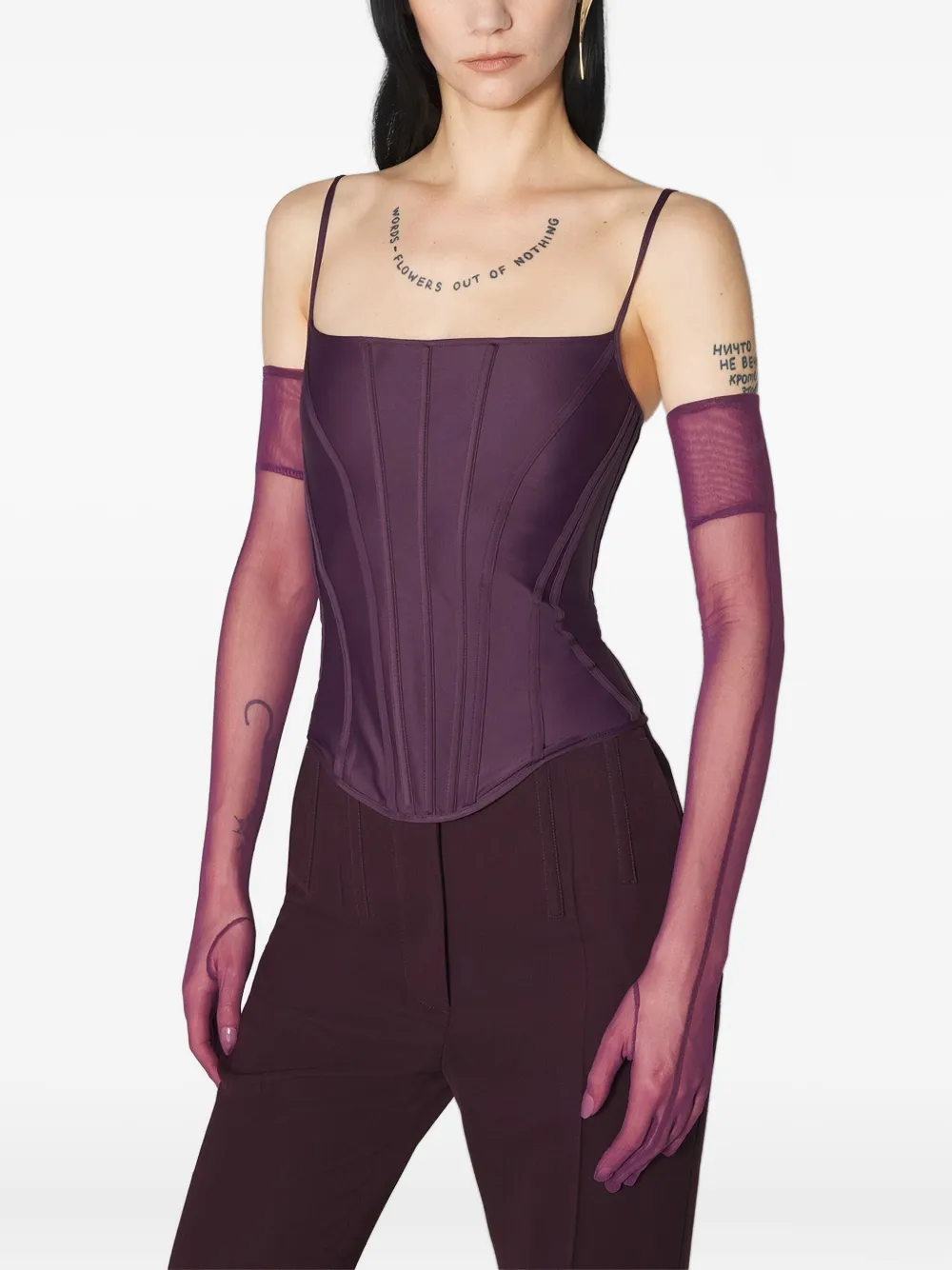 

Топ со вставками Mugler, фиолетовый