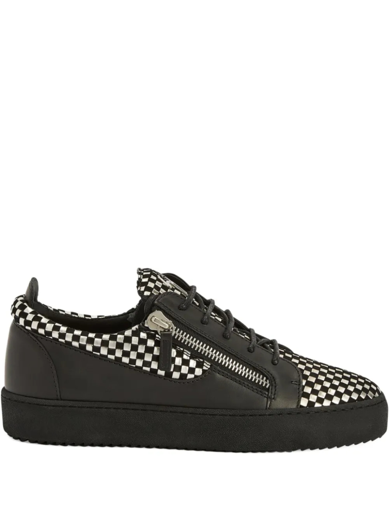 

Кроссовки Giuseppe Zanotti Frankie из кожи в клетку, черный