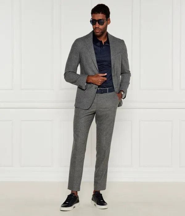 Элегантный жакет slim fit Boss, пепельно-серый — фото 2