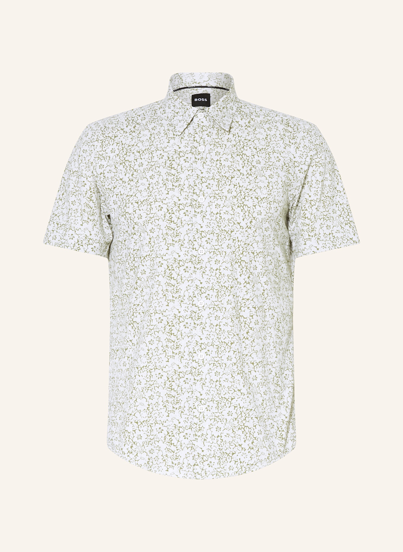 

Рубашка Roan slim fit с короткими рукавами Boss, зеленый