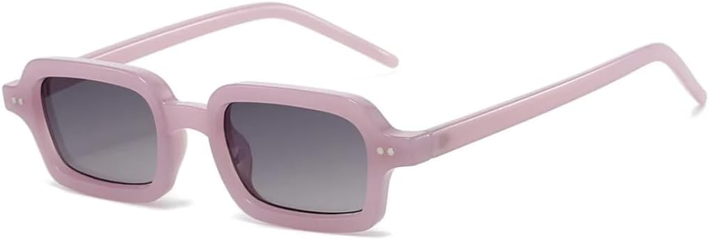 

Модные маленькие квадратные солнцезащитные очки для женщин, желейного цвета, повседневные, с защитой от УФ-излучения UV400 и заклепками, для путешествий и фотосъемки TVTBBVV, Purple Gray