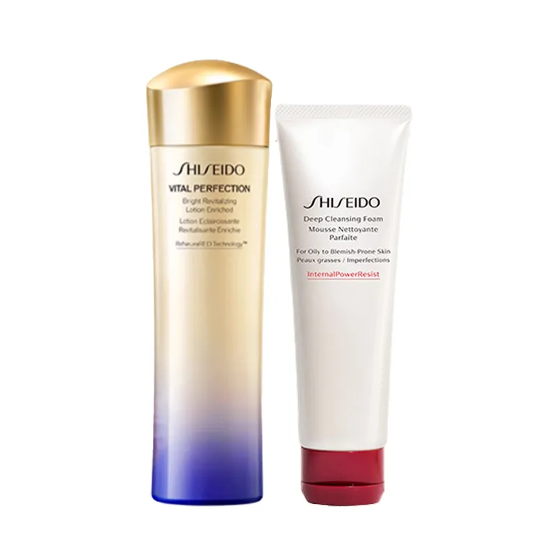SHISEIDO Набор для ухода за кожей с увлажняющим очищающим средством Moisturizing Joyful Rose Water Revitalizing Cleanser 150 мл + 125 мл, Two-Piece Set: Moisturizing Radiance-Boosting Lifting Toner 150ml+Revitalizing Brightening Cleanser 125ml