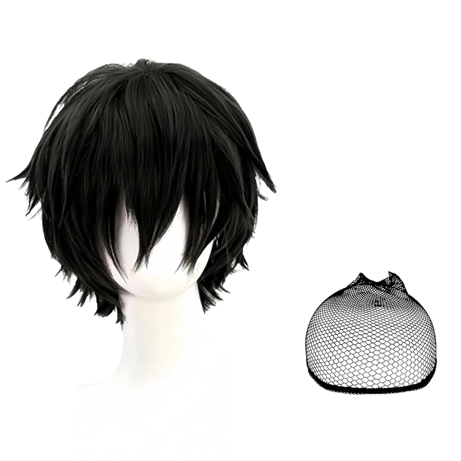 Мужской черный парик WIG ME UP короткий многослойный для косплея Pwsap — фото 4