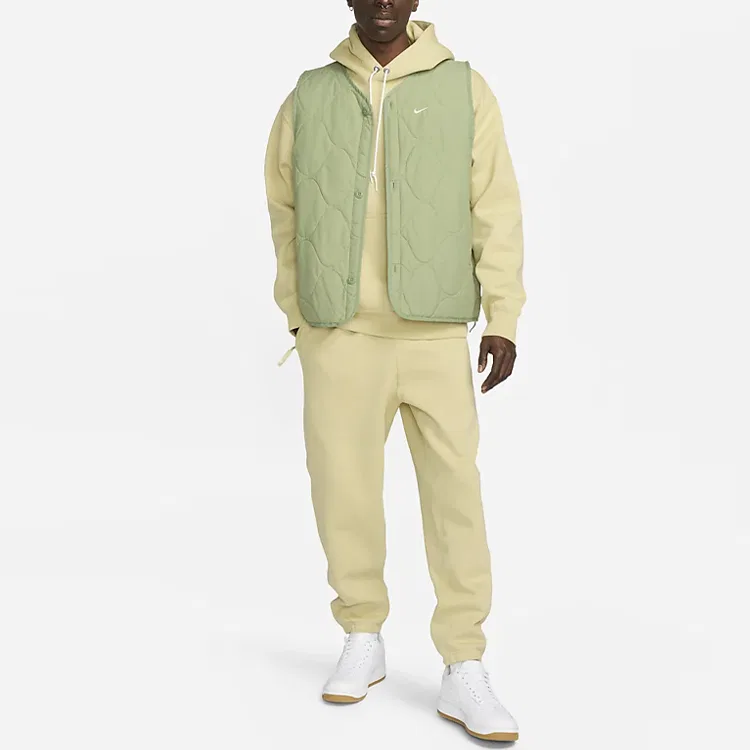 Спортивные брюки флисовые Nike Solo Swoosh Fleece золотистые — фото 4