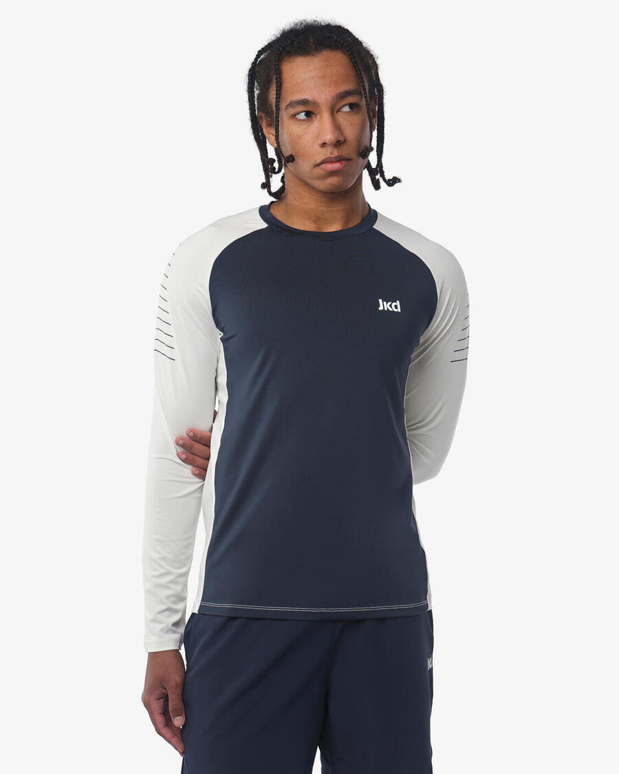 

JAKED Мужская темно-синяя синтетическая футболка для фитнеса