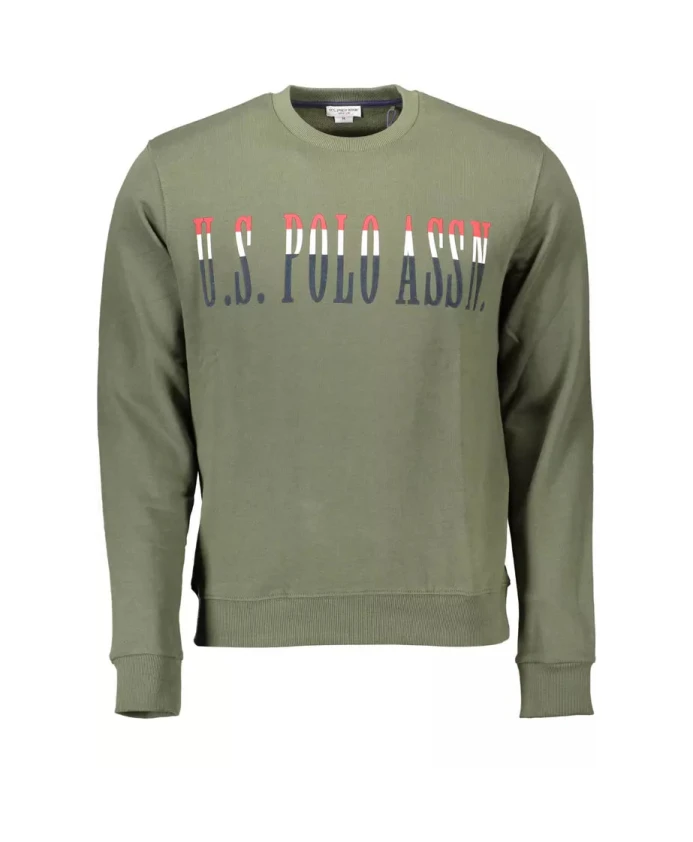 

Зеленый хлопковый свитер для мужчин U.S. Polo Assn., зеленый