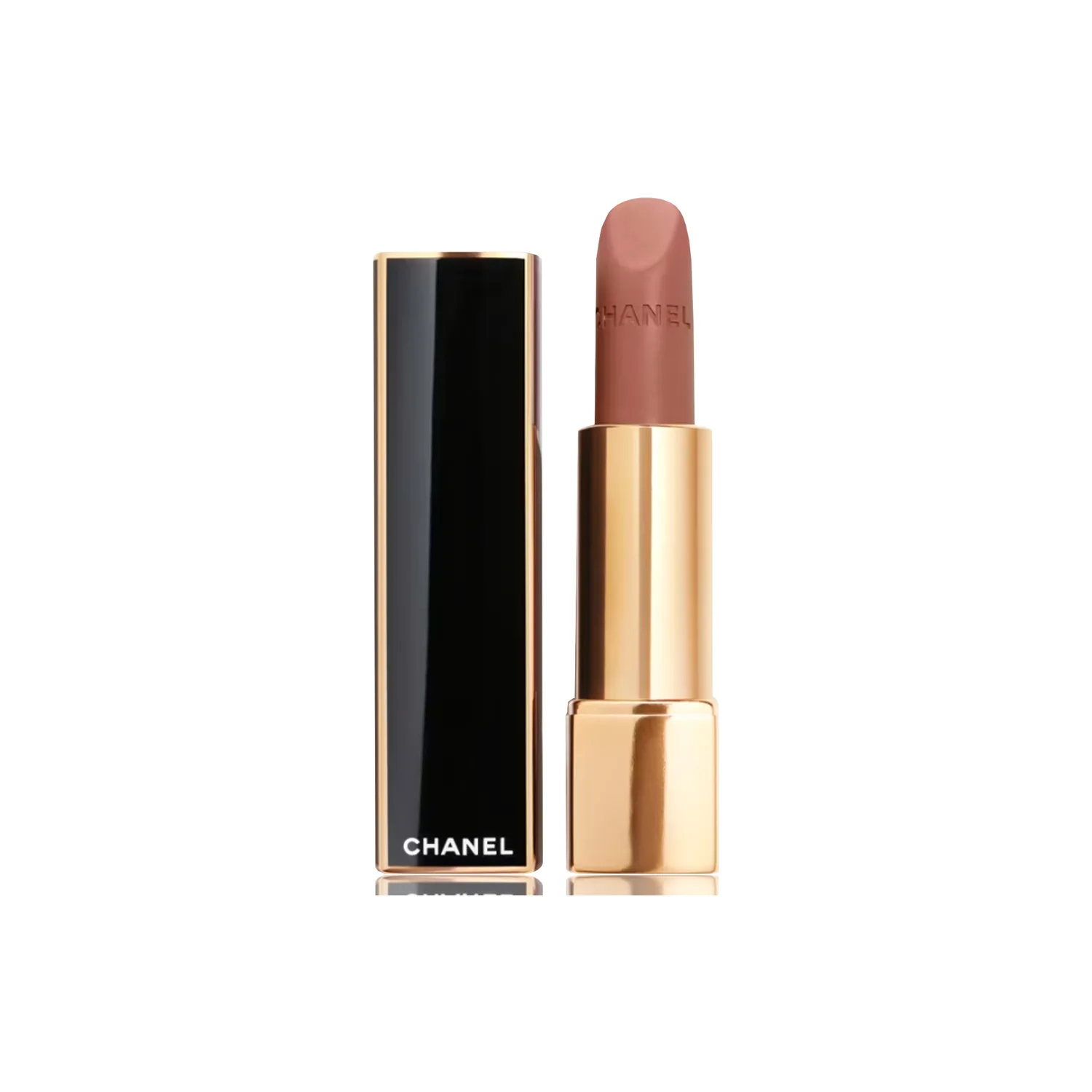 CHANEL Помада Gold Edge Black Tube, мягкая и яркая матовая, легко растушевывается, естественное осветление, 3,5 г, подарок на день рождения, #447 - NATURELLE