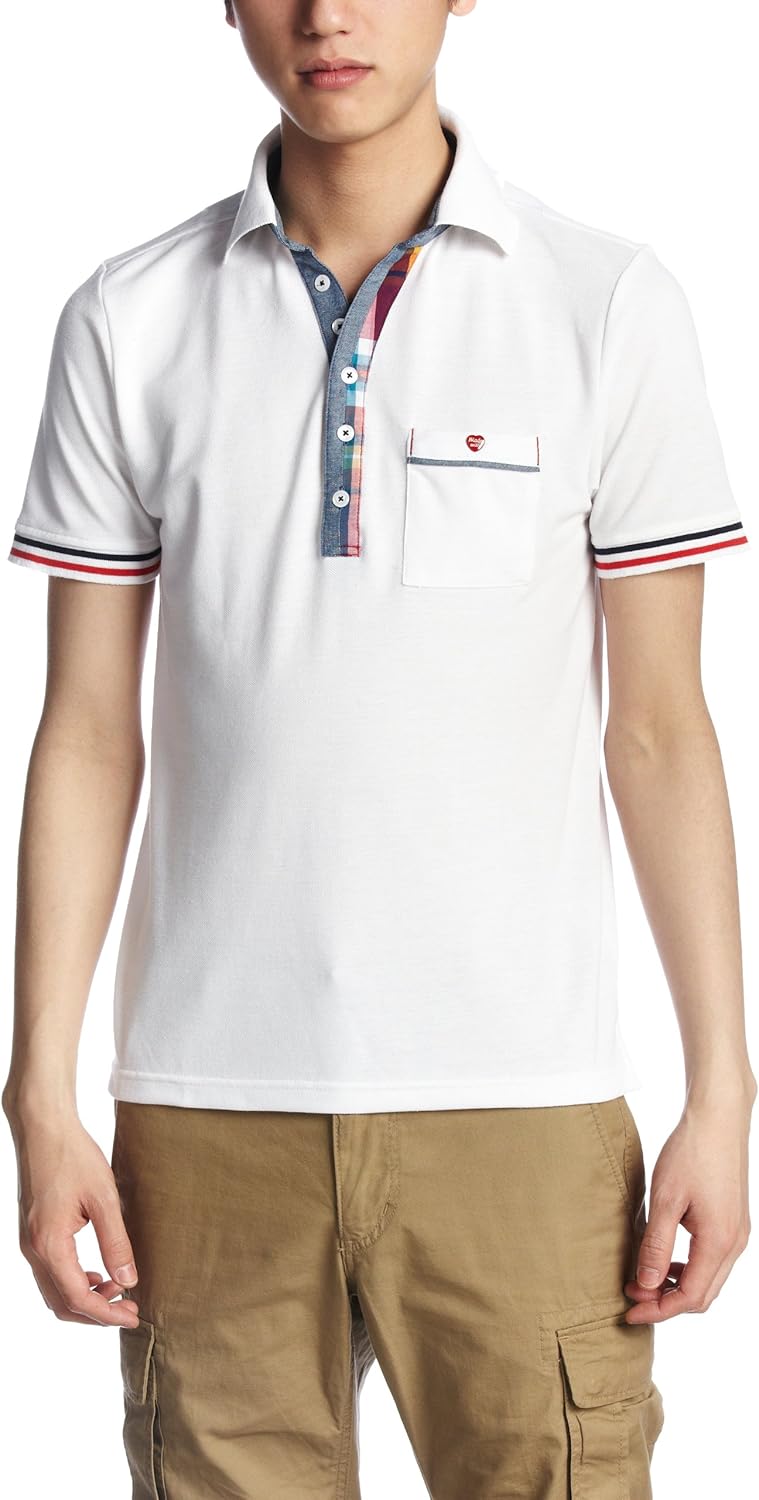 

Поло в клетку с сердечками в горошек Pincponc, белый