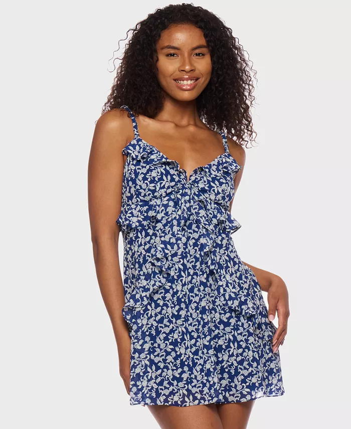 

Мини-платье с каскадными оборками для юниоров B Darlin, синий