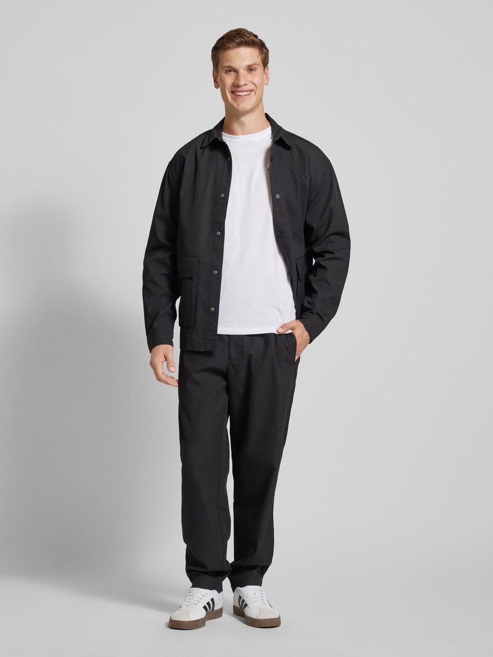 

Куртка-рубашка с нашивкой-лейблом, модель «TECHNICAL» Tommy Jeans, черный