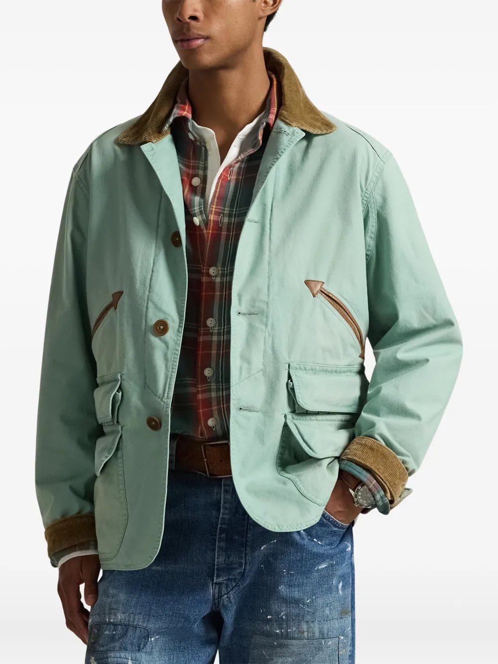 Куртка с вельветовым воротником Polo Ralph Lauren, зеленый — фото 3