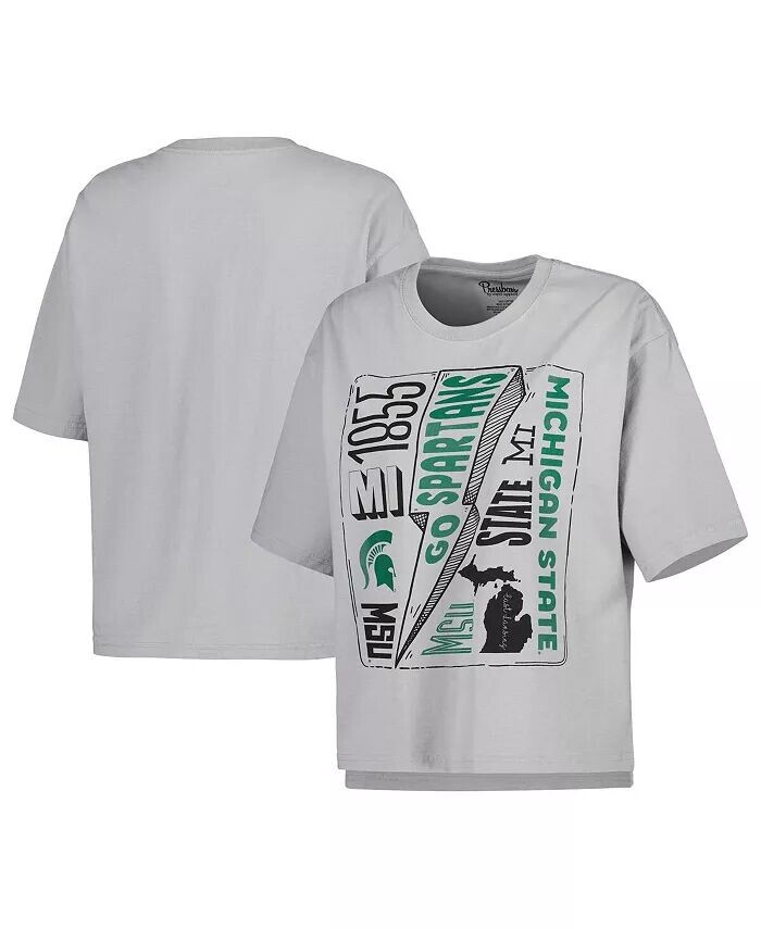 

Женская серебряная футболка Michigan State Spartans Rock & Roll School of Rock Pressbox