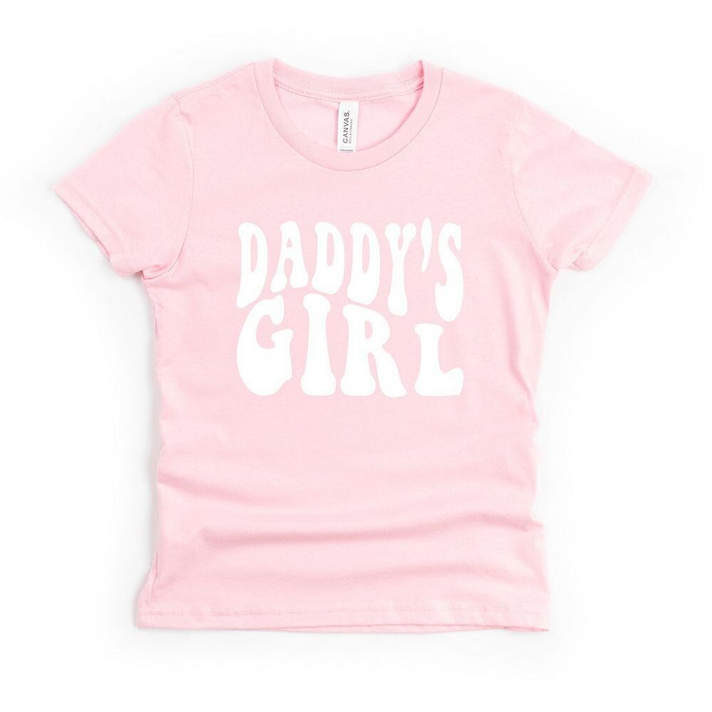 

Волнистая футболка с короткими рукавами и рисунком Daddy's Girl для малышей The Juniper Shop, розовый