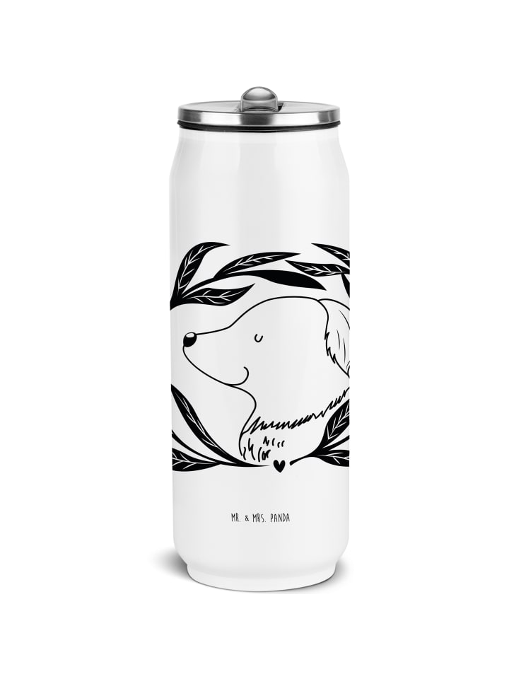 

Mr. & Mrs. Panda Белая бутылка для воды в виде собаки с цветами, без надписи