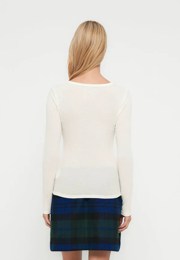 Мягкая полупрозрачная футболка-поло с длинными рукавами Gap, New Off White — фото 3